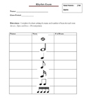 Rhythm Note Value Exam (Whole to Sixteenth)