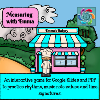 Preview of Rhythm Note Value Interactive Music Game-Measuring w/Emma-distance learning