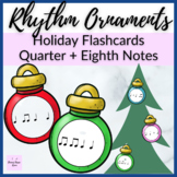 Quarter + Eighth Rhythm Ornament Flashcards for Christmas 