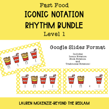 Preview of Rhythm Patterns: Fast Food Themed Iconic Notation Rhythm Practice--Level 1