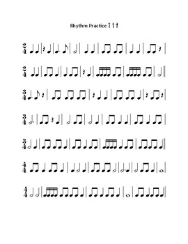 Rhythm Practice 2 4 3 4 4 4 Practice 1 By The Choir Shop Tpt
