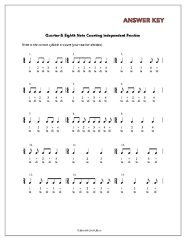 Rhythm Practice Worksheets - Quarter & Eighth Notes & Rests in Simple Meter