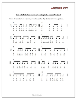 Rhythm Practice Worksheets - Sixteenth Notes in Simple Meter | TPT