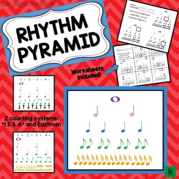 Preview of Rhythm Pyramid (Posters and Rhythm Worksheets)