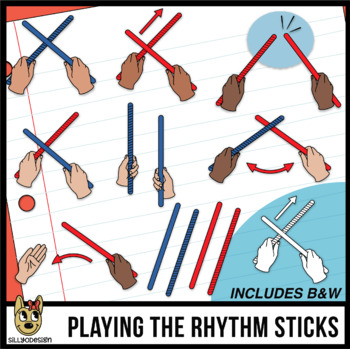 Preview of Rhythm Sticks Clip Art for Music