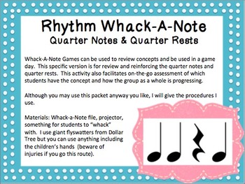 Preview of Rhythm Whack-A-Note: Quarter Notes and Quarter Rests
