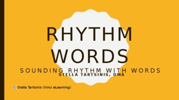 Preview of Rhythm Words: Sounding Rhythm With words