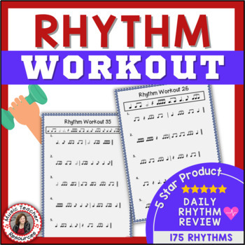 Preview of Rhythm Worksheets for Rhythm Reading Practice and Note Value Review