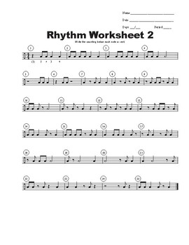 Rhythm Worksheet 2 by Brian Tychinski