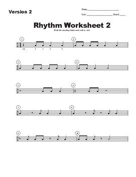 Rhythm Worksheet 2