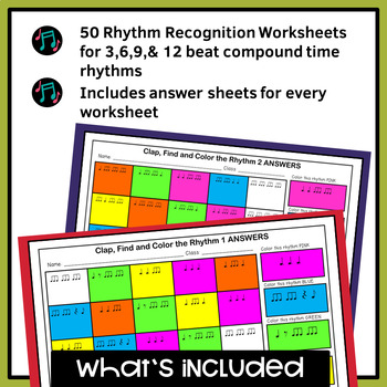 Rhythm Worksheets Bundle - Sets 16-20 by Jooya Teaching Resources