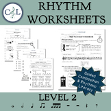 Rhythm Worksheets: Level 2 (Whole/Half/Quarter/8th/16th No