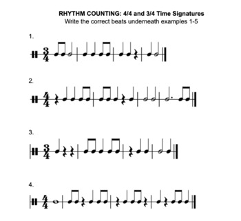 Preview of Rhythm Worksheets (Write in the counting!)