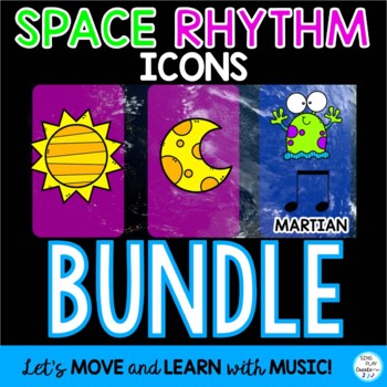 Preview of Rhythm and Body Percussion Activity BUNDLE: {Icons} PreK-K Space Aliens