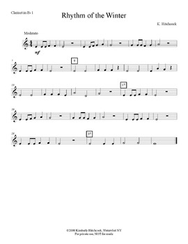 Preview of Rhythm of the Winter – Very Easy Beginning Band arrangement
