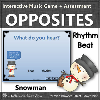 Preview of Winter Music Game:  Beat vs Rhythm Interactive Music Game + Assessment {snowman}