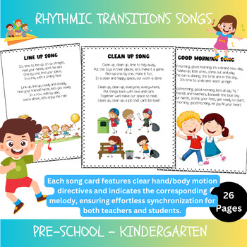 Preview of Rhythmic Transitions Songs Preschool & Kindergarten Musical Moves