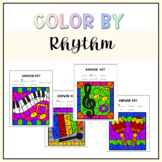 Rhythms Color by Music Coloring Sheets