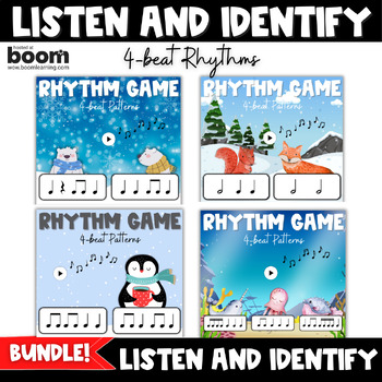 Preview of Rhythms Quarter, Eighth, Quarter Rest, Sixteenth Noes | Interactive Music Games