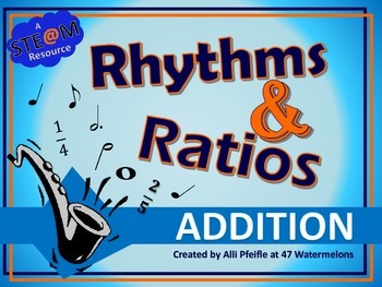 Preview of Rhythms and Ratios Additon: STEAM Flashcards for Fractions