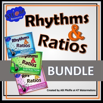 Preview of Rhythms and Ratios Bundle: STEAM Flashcards for Fractions