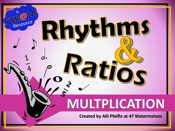 Preview of Rhythms and Ratios Multiplication: STEAM Flashcards for Fractions