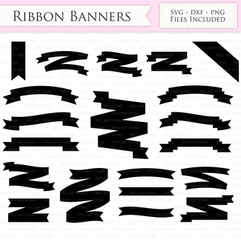 Download Ribbon Banners Svg Text Banners Svg Cutting Files Cricut And Silhouette SVG, PNG, EPS, DXF File
