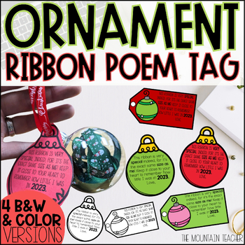 Preview of Ribbon Height Ornament Poem and Gift Tag for Parents or Grandparents 2023 - 2040