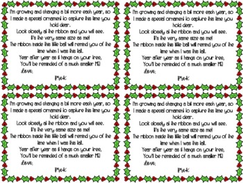 Christmas Ornament Label for Ribbon Ornament by Little Kinder Bears