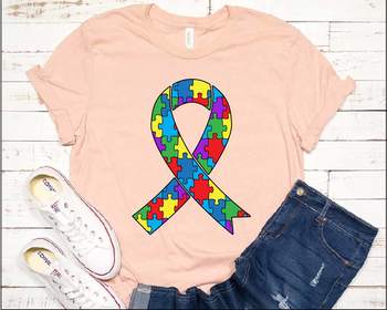 Preview of Ribbon Puzzle Autism Awareness SVG Awareness Color kind love fight hope 1341S