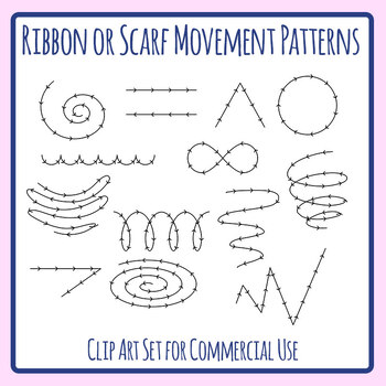 Preview of Ribbon or Scarf Movement Patterns for Dance, Rhythm, Movement Clip Art
