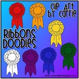 Ribbons Doodles (BW and full-color PNG images)