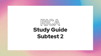 Preview of Rica Subtest 2 Study Guide