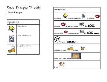 Rice Krispie Treats Visual Recipe by eSPEDcially Resourceful TPT