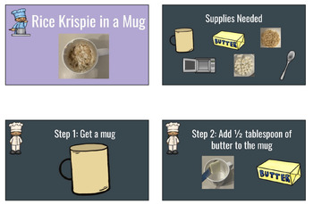 Preview of Rice Krispie in a Mug (Special Education Visual Recipes, Sequencing)