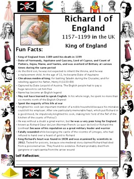 Preview of Richard I of England PACKET & ACTIVITIES, Important Historical Figures Series