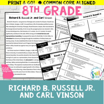 Preview of Richard Russell & Carl Vinson Contributions to GA WWII (SS8H9,SS8H9c) GSE CCSS