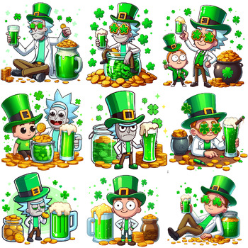 Preview of Rick and Morty St Patrick Day Clipart