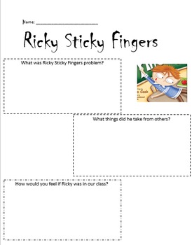 Preview of Ricky Sticky Fingers Activity