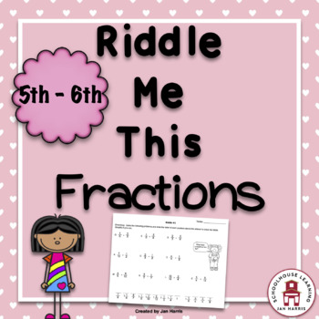 Preview of Fractions Riddle Worksheets PDF and Digital