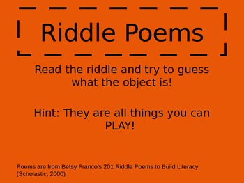Preview of Riddle Poems- Infer the meanings