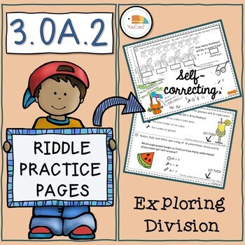 Preview of Riddle Practice Pages Exploring Division Part One 3.OA.2