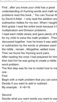 Preview of Riddle Word Problems 