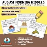 Riddle of the Day | August | Writing | Distance Learning