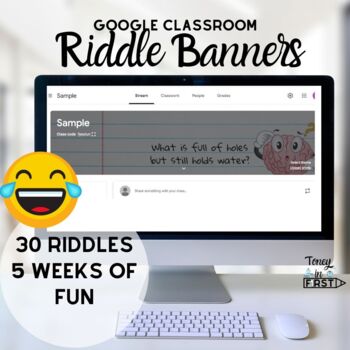 Preview of Riddles Jokes Funny Google Classroom Banners Headers