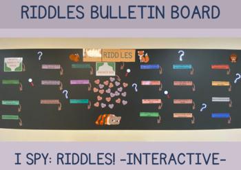 Preview of Riddles Printable Bulletin Board, ESL, ELA, Back to School, Interactive, Fun