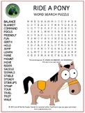 Ride a Pony Word Search Puzzle | Animal Vocabulary Activit