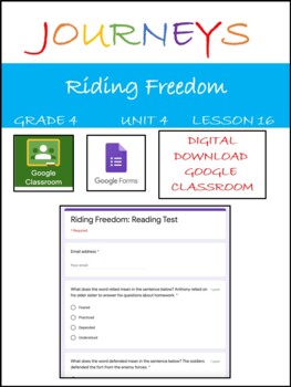 Preview of Riding Freedom (2011) Reading Test Google Forms GOOGLE CLASSROOM