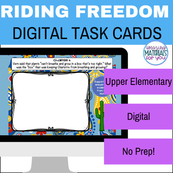 Preview of Riding Freedom DIGITAL Task Cards for Book Clubs Literature Circles