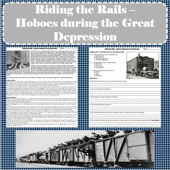 Preview of Riding the Rails - Hoboes during the Great Depression (PDF and Digital)